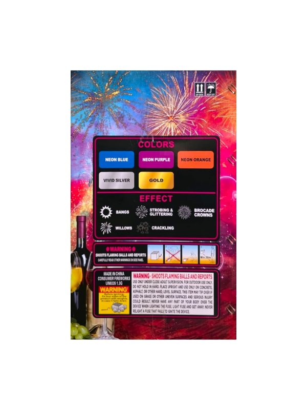 Happy Xmas 2 Inch Big Bangs 25 Shot Cake -Single - Image 2