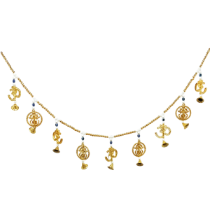 Door Garland Gold Evil Eye Om with Lamp - 90cm