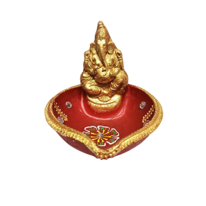 Ganesh Decorated Clay Lamp-Single