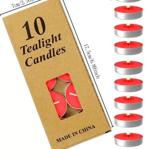 Alternative view of Tea Light Candles Red-Pack of 10 Pieces