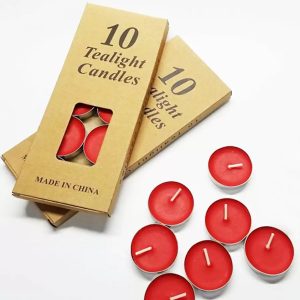 Tea Light Candles Red-Pack of 10 Pieces