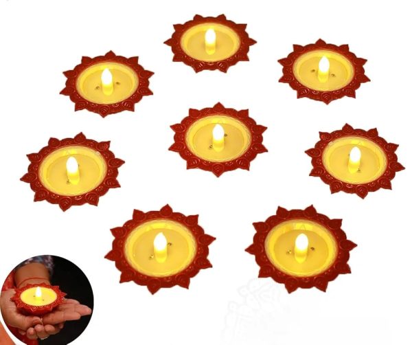 Lotus Water Led Diyas/Lamps with Water Sensor E-Diya-8 Pieces per Box - Image 6