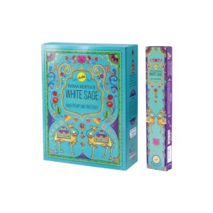 Sree Vani Indian Heritage Collection High Perfume Incense Stick-White Sage ( Pack of 12 Boxes-120 Sticks )