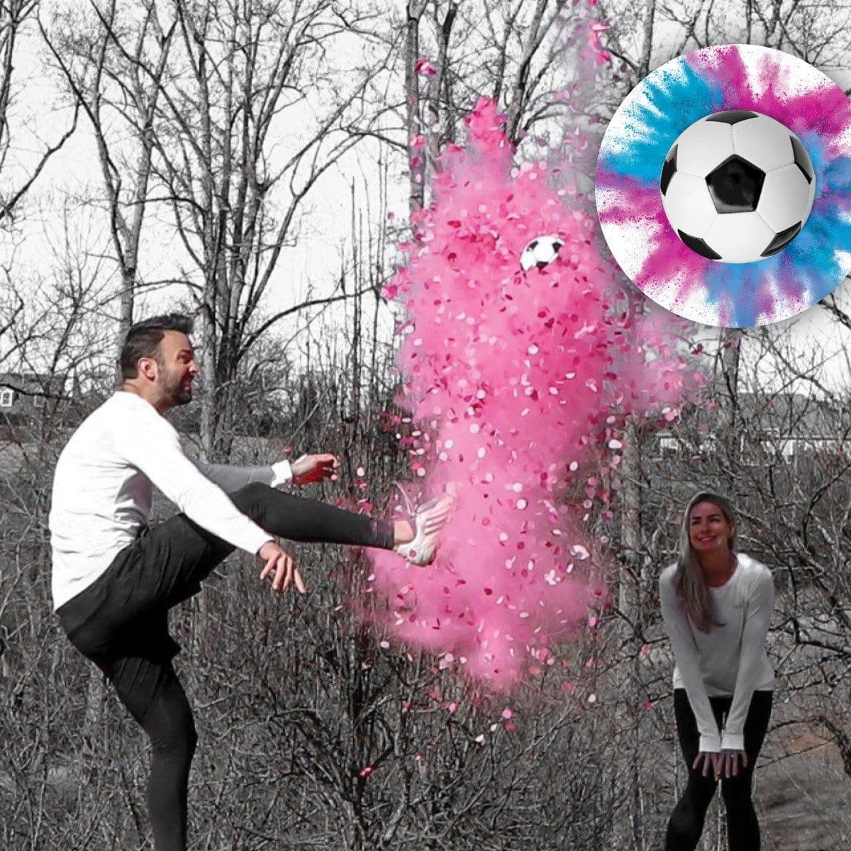 Gender Reveal Soccer Ball with Pink Powder - Image 5