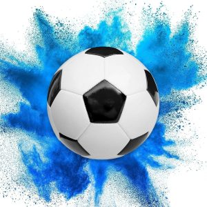 Gender Reveal Soccer Ball with Blue Powder