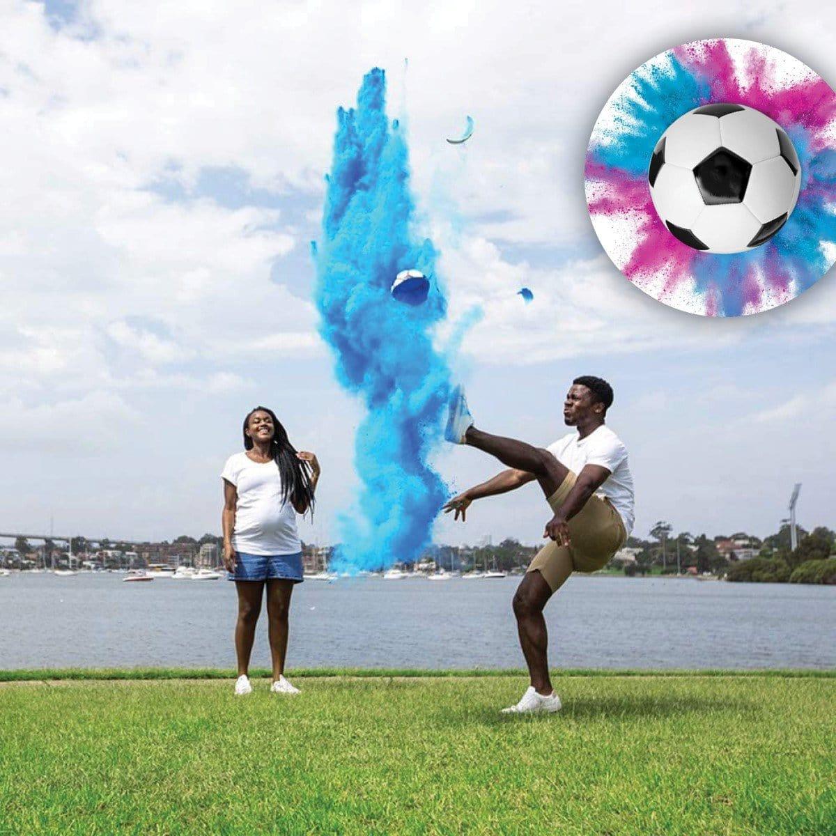 Gender Reveal Soccer Ball with Blue Powder - Image 5