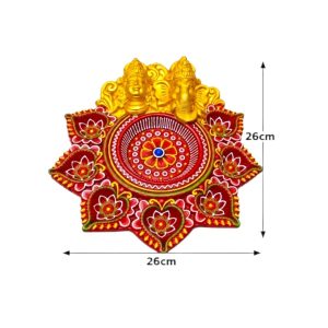 Alternative view of Ganesh Laxmi 7 Diya - 26cm by 26cm