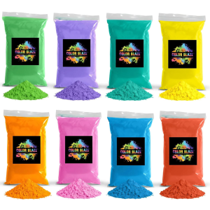 Holi Powder Colour or Colour Run Powder - 8 x Mix Colour 100 Gram Packs
